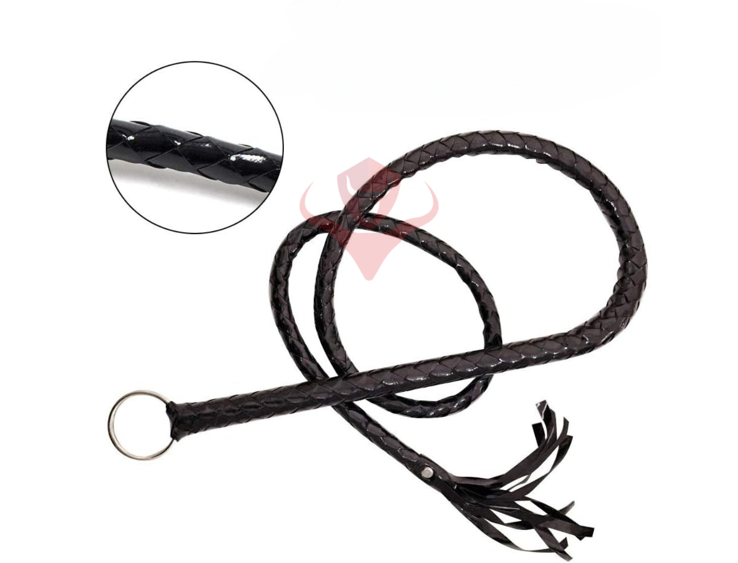 Handcrafted Faux Black Leather Whip for Equestrian Excellence Bull Whips