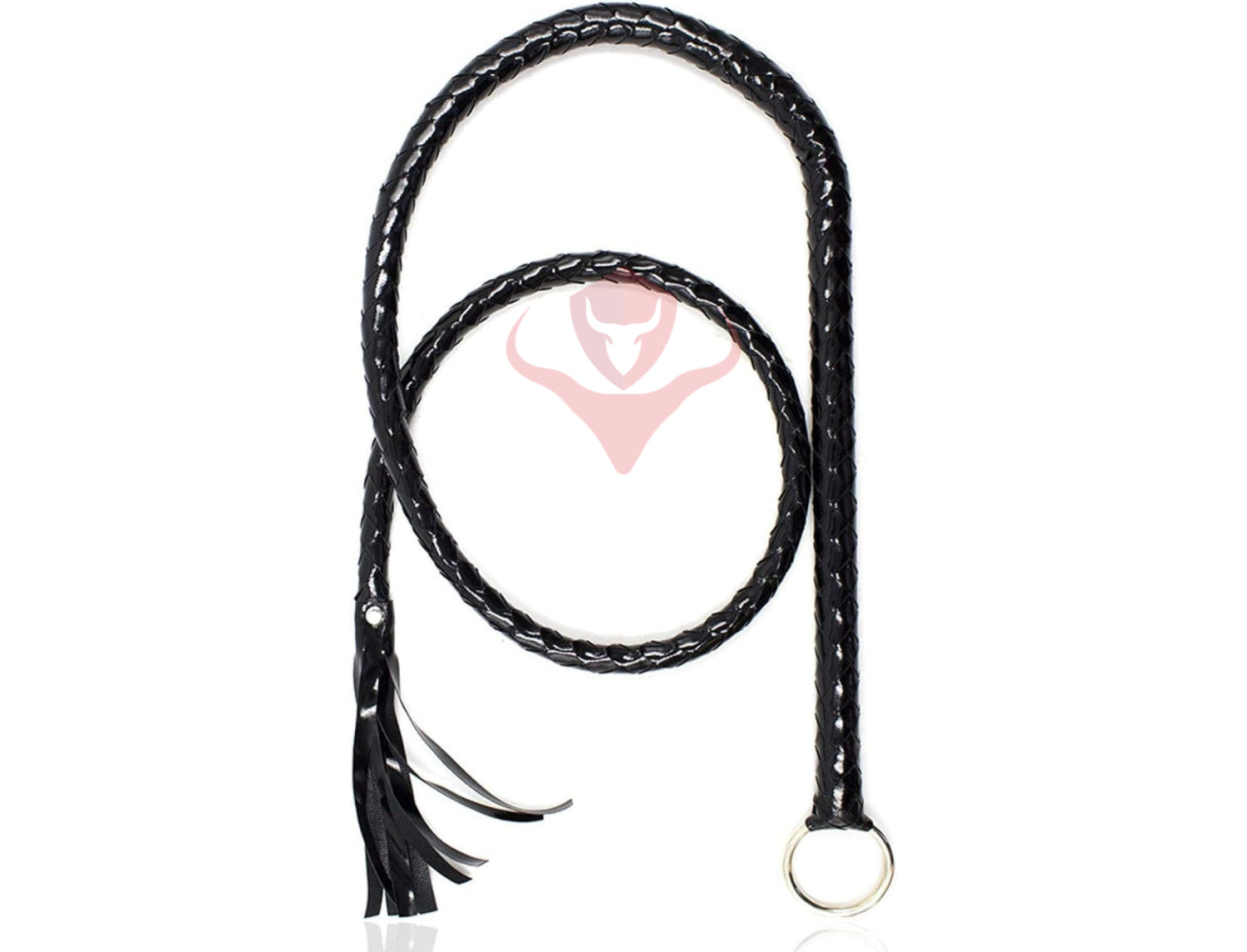 Handcrafted Faux Black Leather Whip for Equestrian Excellence Bull Whips