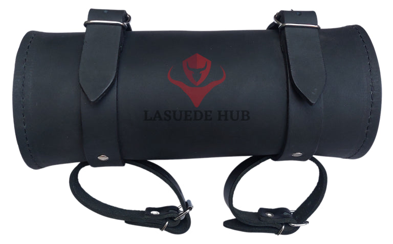 Sturdy Motorcycle Leather Tool Bag 10” Sissy Bar Storage Bag