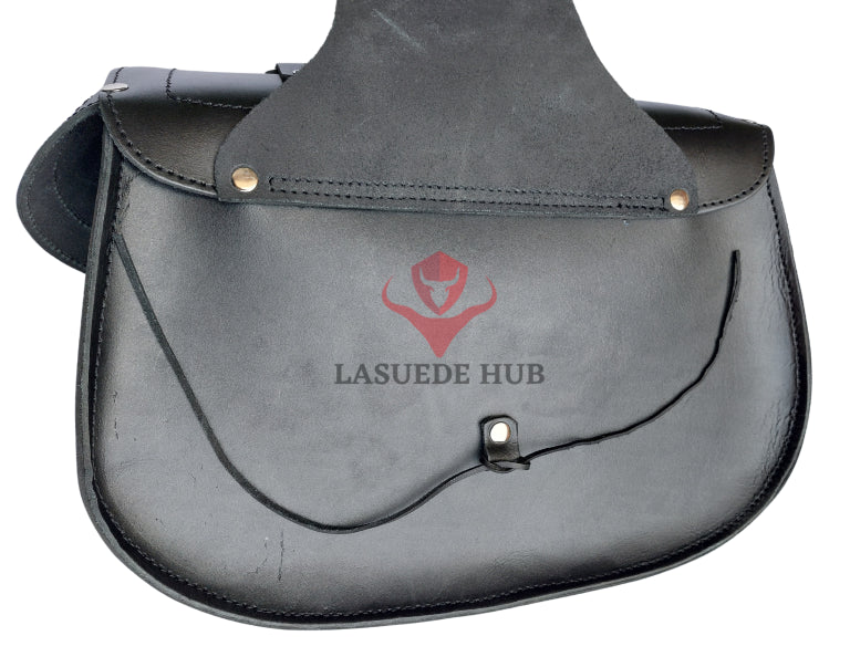 Extra Large 21” Leather Motorcycle Saddle Bag – Durable & Reliable Tool Bag for Bikers